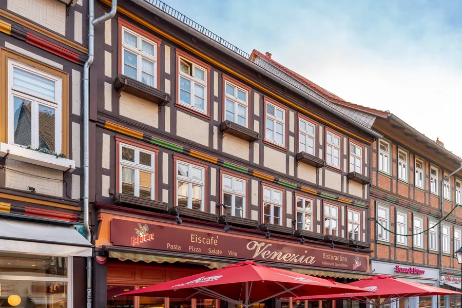 Bunte Fachwerkhäuser in der Breiten Straße