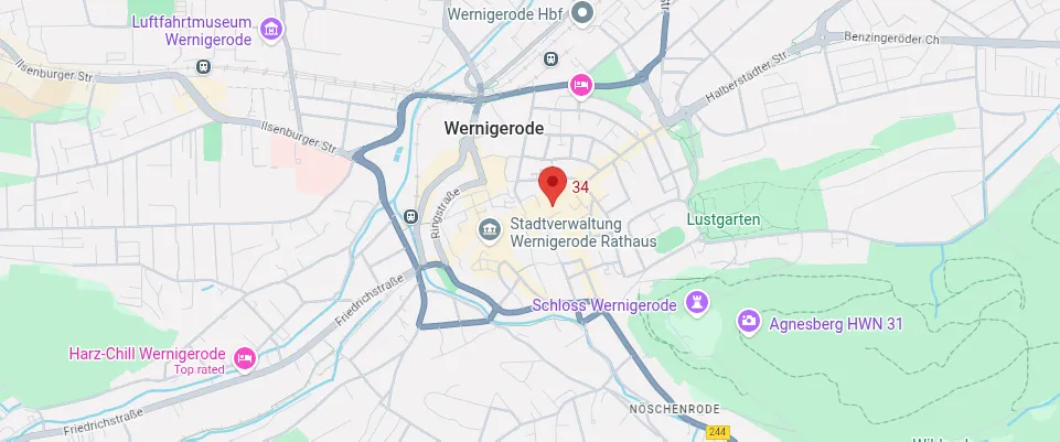 Kartenausschnitt: Breite Straße 34 in der Altstadt von Wernigerode